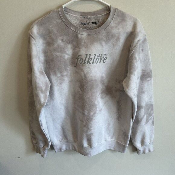 Taylor Swift Folklore Album Tye-Dye Crewneck Sweatshirt Official Merch Size S - Picture 1 of 9